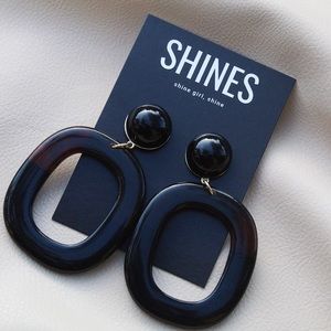 Black Loop Earrings